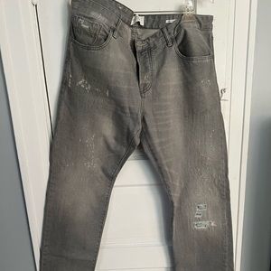 Scotch & Soda Amsterdams Blauw Distressed Gray Jeans 36x32 Brand New